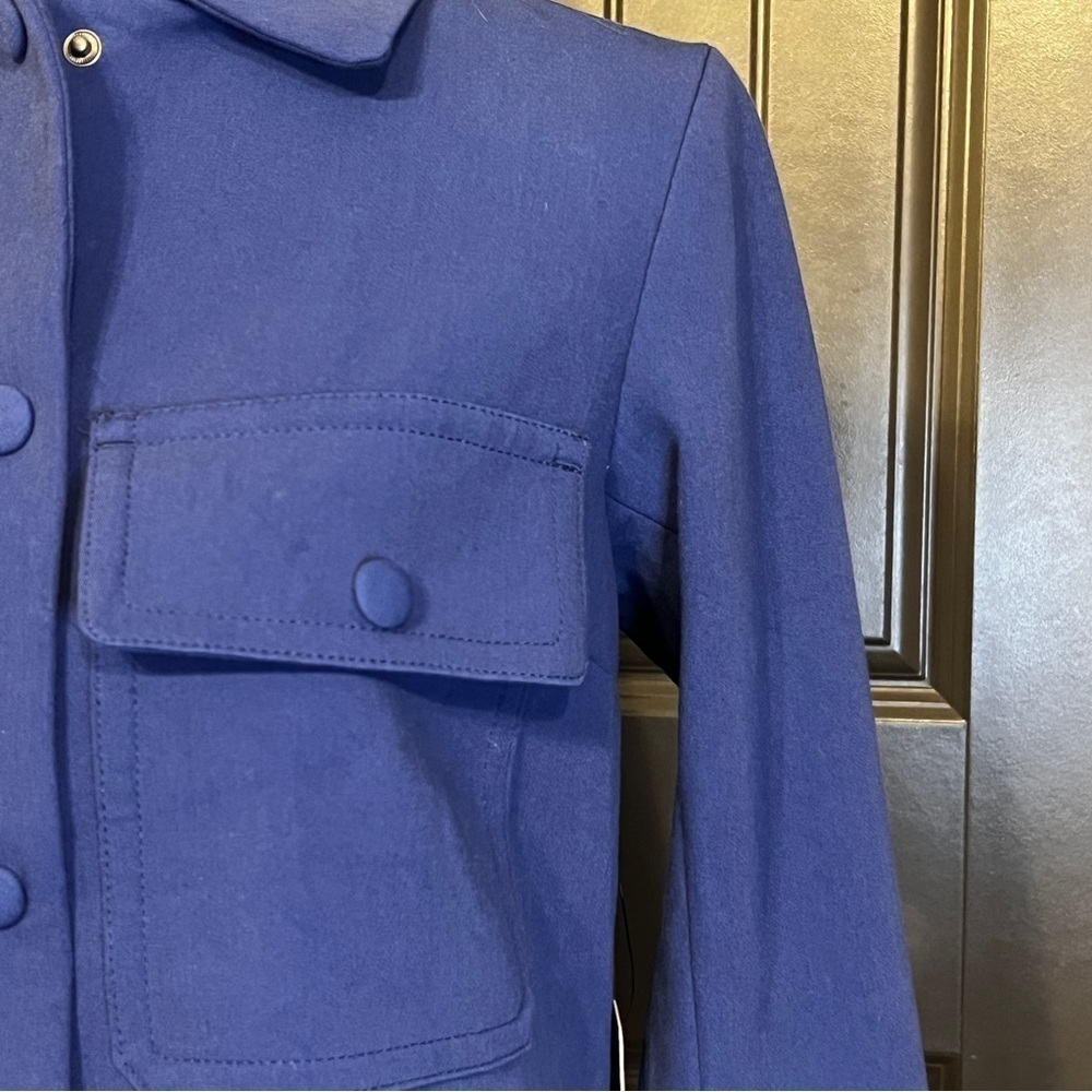 NWT EXPRESS Blue Cropped Collared Jacket Extra Small - Picture 5 of 9